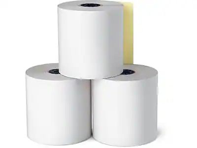 Front. Staples - Staples Carbonless Paper Rolls, 2-Ply, 2 3/4" x 85', 10/Pack (18221-CC) - White/Canary.