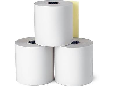 Front. Staples - Staples Carbonless Paper Rolls, 2-Ply, 2 3/4" x 85', 10/Pack (18221-CC) - White/Canary.