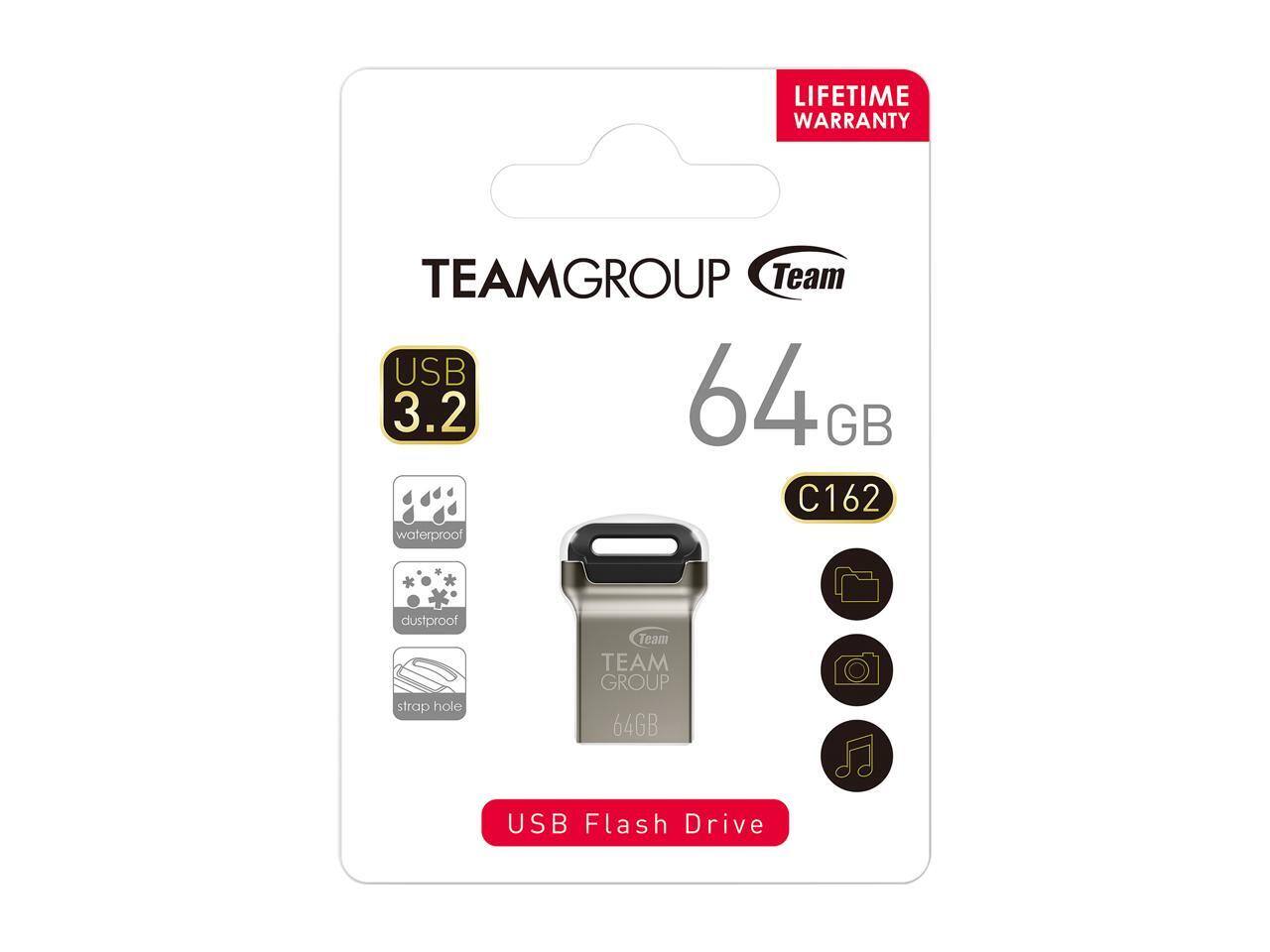 LIFETIME WARRANTY  
TEAMGROUP Team USB 3.2 64GB C162 waterproof dustproof strap hole Team TEAM GROUP 64GB USB Flash Drive