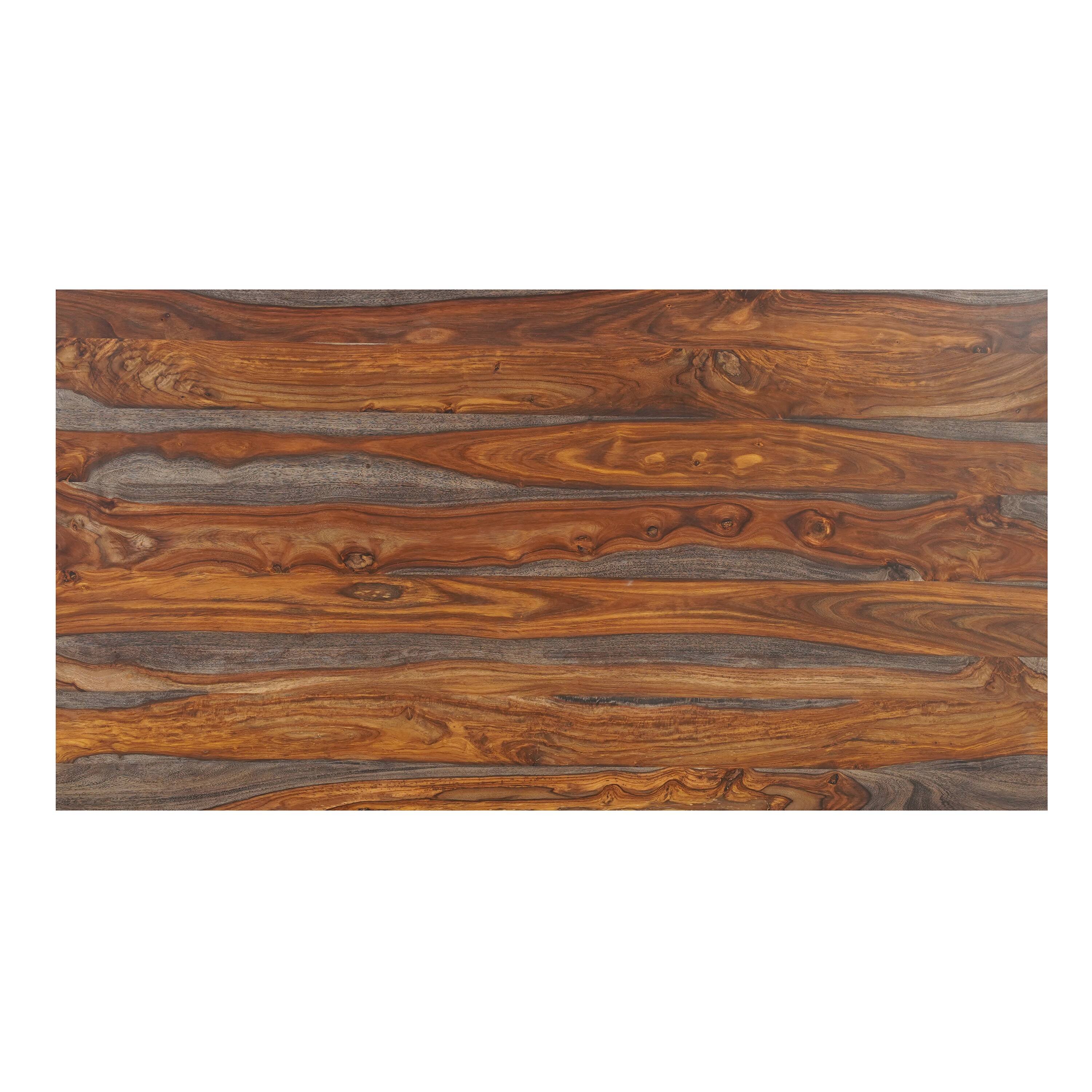 Alt View 4. Manhattan Lane - Myra 6 Seater Dining Table, 67" Rectangular Top in Walnut Brown and Antique Gray Sheesham Wood - Brown, Black.