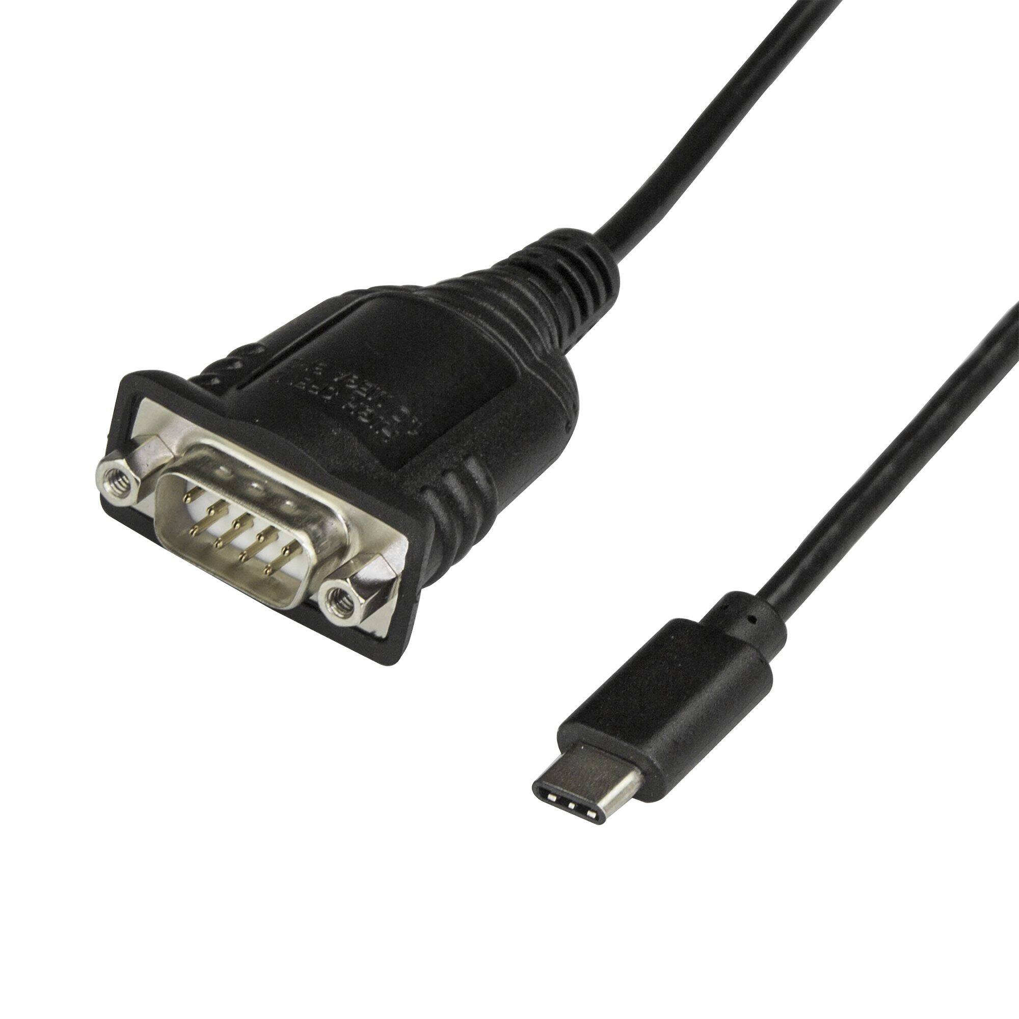 StarTech.com USB C to Serial Adapter Cable with COM Port Retention 16 ...