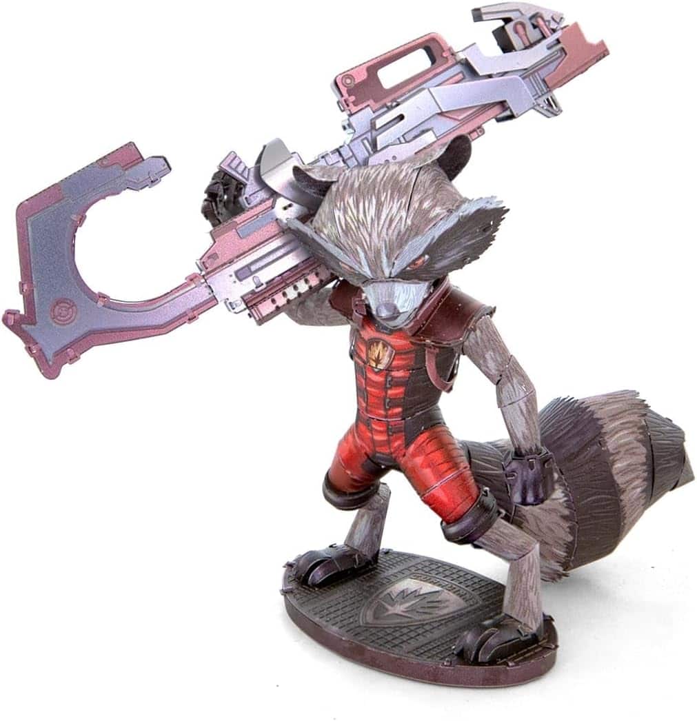 Metal Earth - Guardians of The Galaxy Rocket The Raccoon Color 3D Metal Model Kit Fascinations - Silver