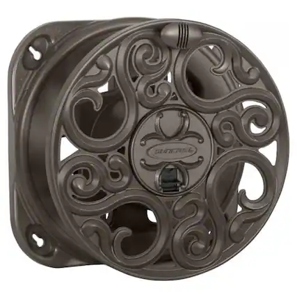 Front. Suncast - Suncast Sidewinder 60 Foot Side Scroll Decorative Wall Mount Hose Reel, Bronze.