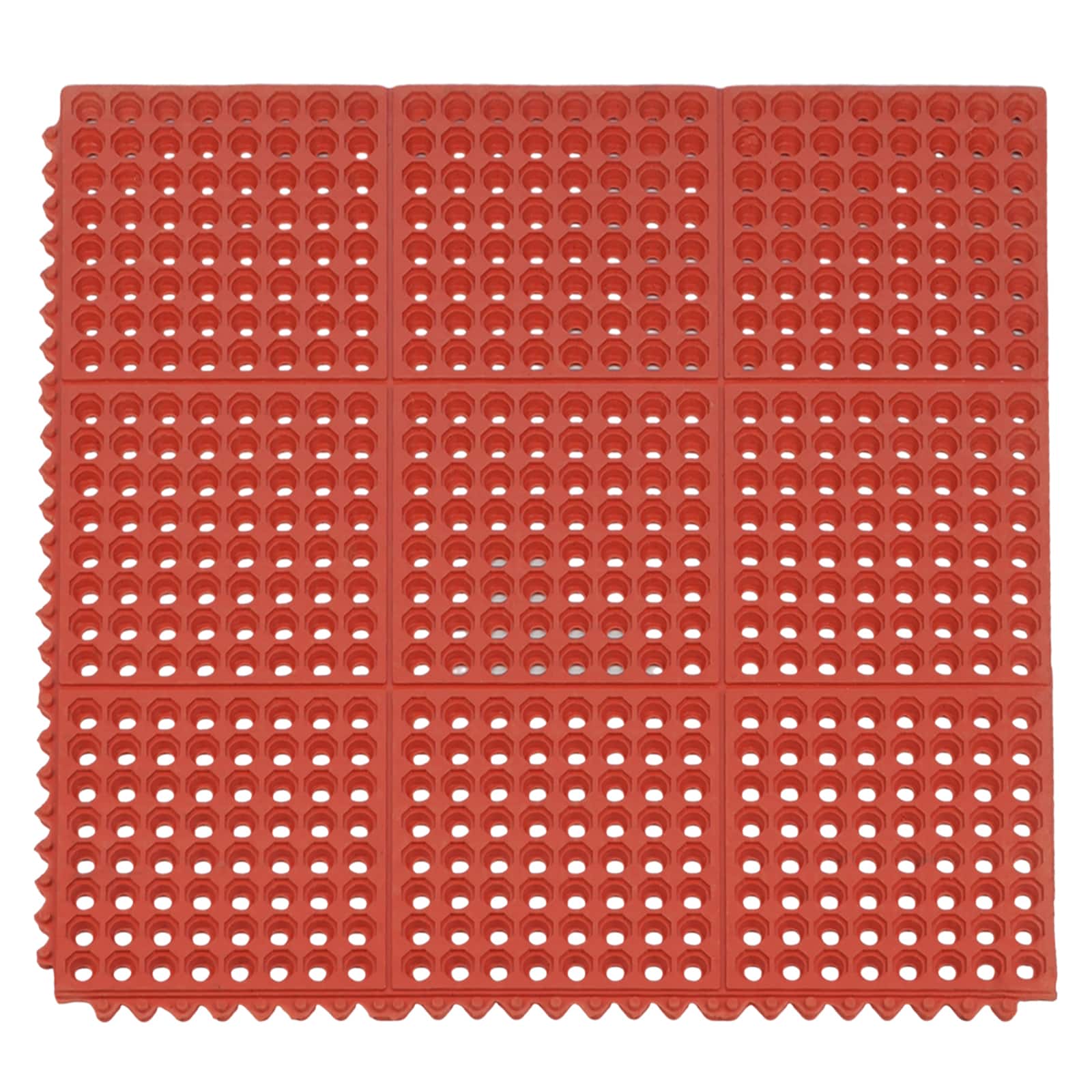 Winado - Interlocking Drainage Mat, 36"x36" Heavy Duty Rubber Tiles for Outdoor, Garage - Red
