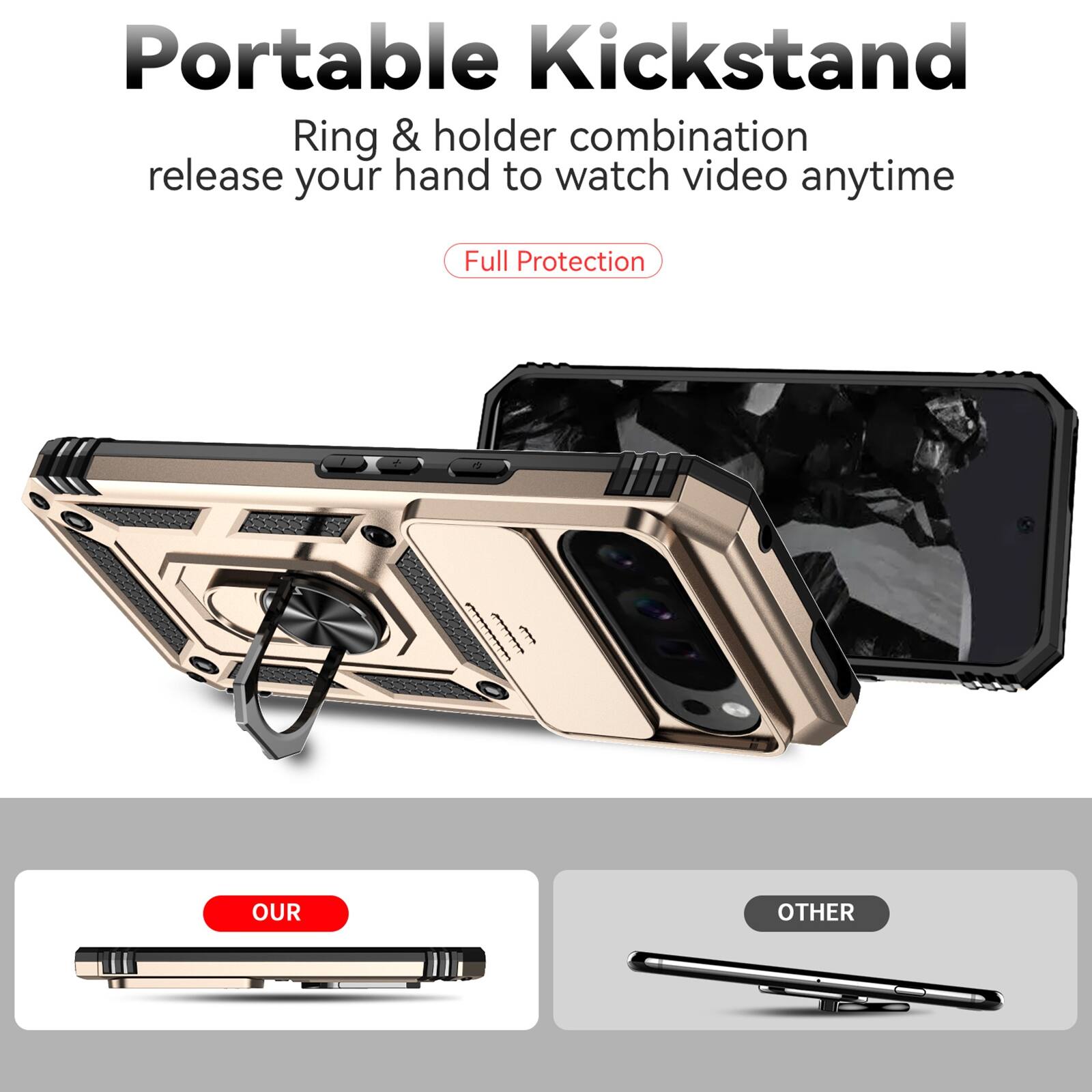 Portable Kickstand  
Ring & holder combination release your hand to watch video anytime  
Full Protection  

OUR  
OTHER