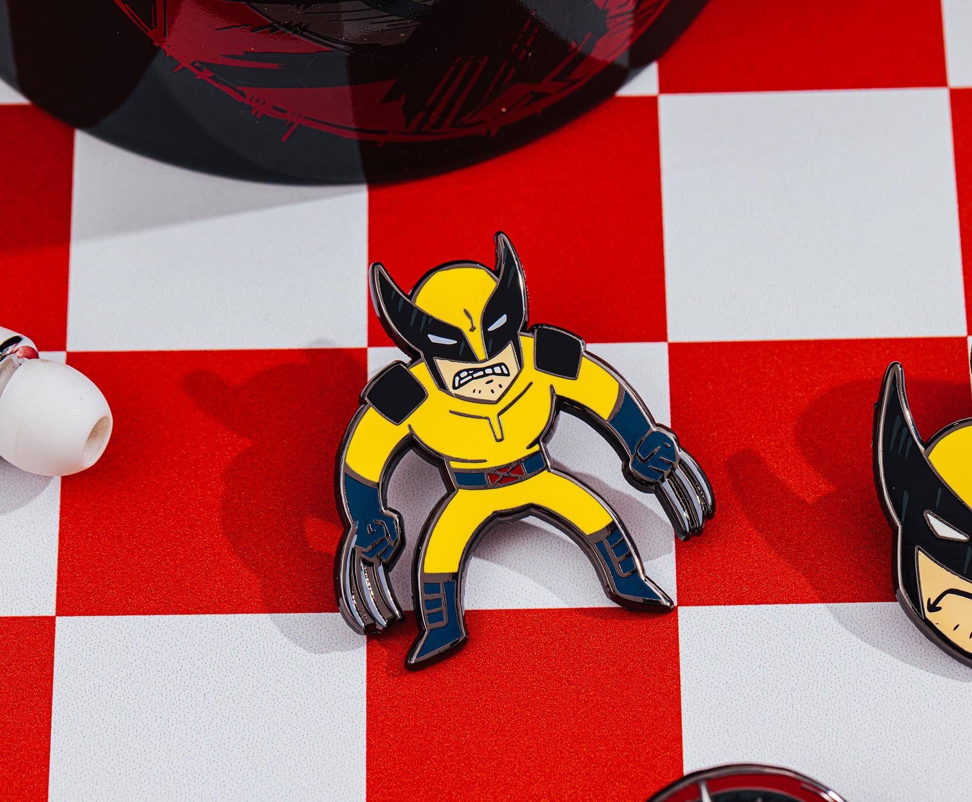 Alt View 4. SalesOne LLC - Marvel Studios Deadpool & Wolverine 5-Piece Enamel Pin Set - Red/Black.