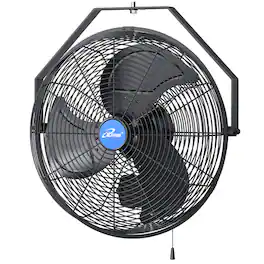 iLIVING - 18" Wall Mount Fan, Variable Speed, 6360 CFM, Indoor/Outdoor Weatherproof, for Garage, Patio, Workshop - Black