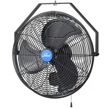 Front. iLIVING - 18" Wall Mount Fan, Variable Speed, 6360 CFM, Indoor/Outdoor Weatherproof, for Garage, Patio, Workshop - Black.
