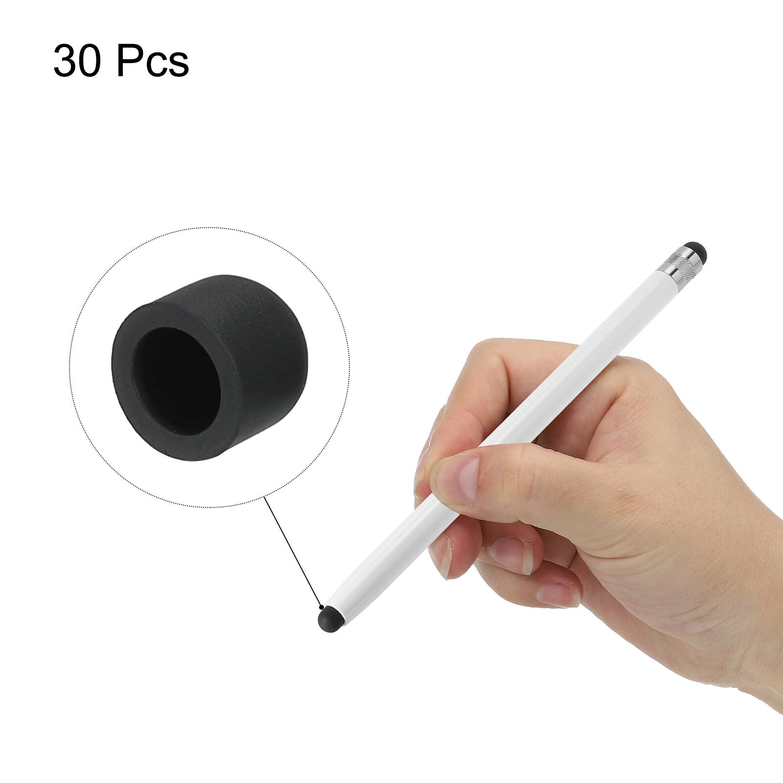 Alt View 2. Unique Bargains - 30pcs 7.5mm Stylus Pen Fine Tips Conductive Rubber Capacitive Touch Screen Pens Tip Soft Universal Replacement - Black.