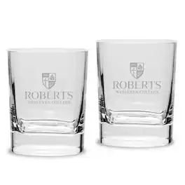 Jardine - Roberts Wesleyan Redhawks 11.75oz. Two-Piece Luigi Bormioli Square Double Old Fashion Glasses Set - Multicolor
