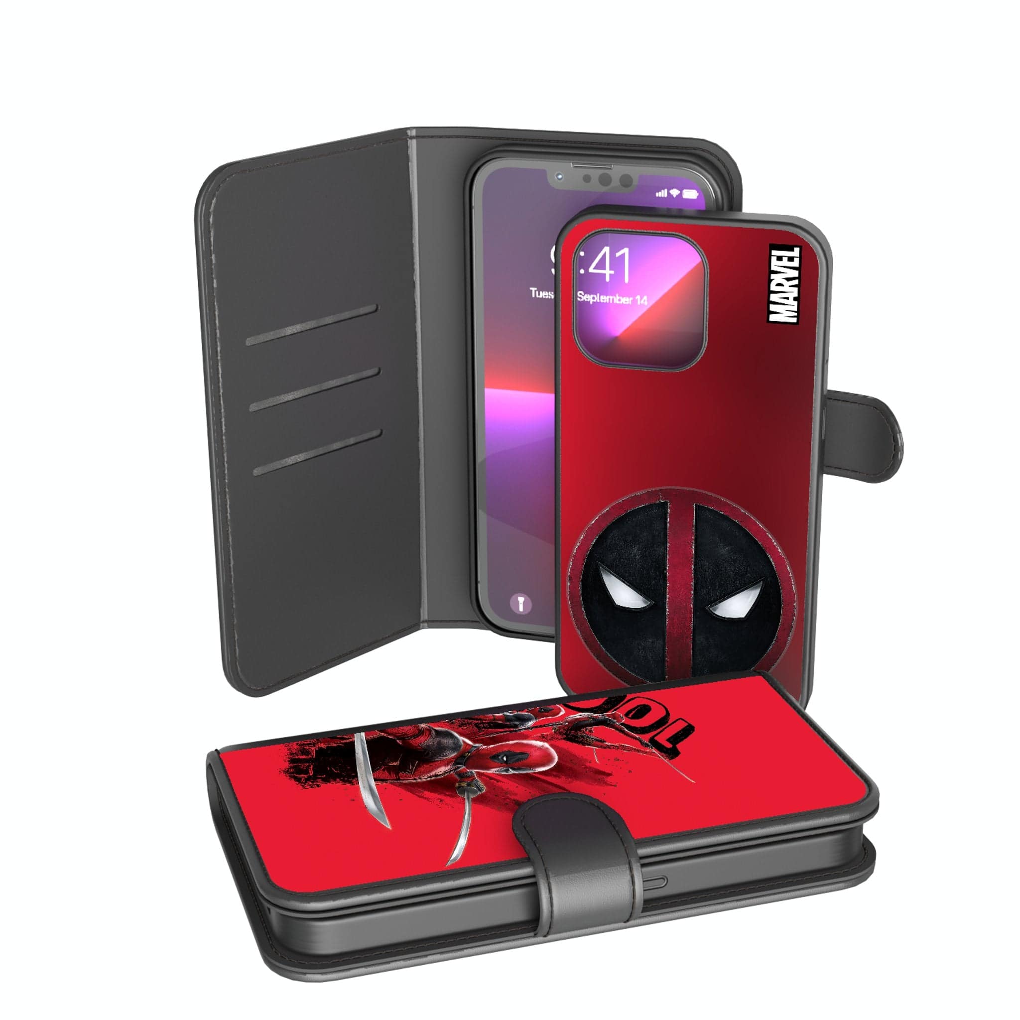 Keyscaper - Marvel Deadpool Cover Art Wallet Phone Case - Apple iPhone 14 Pro Max - Multicolor