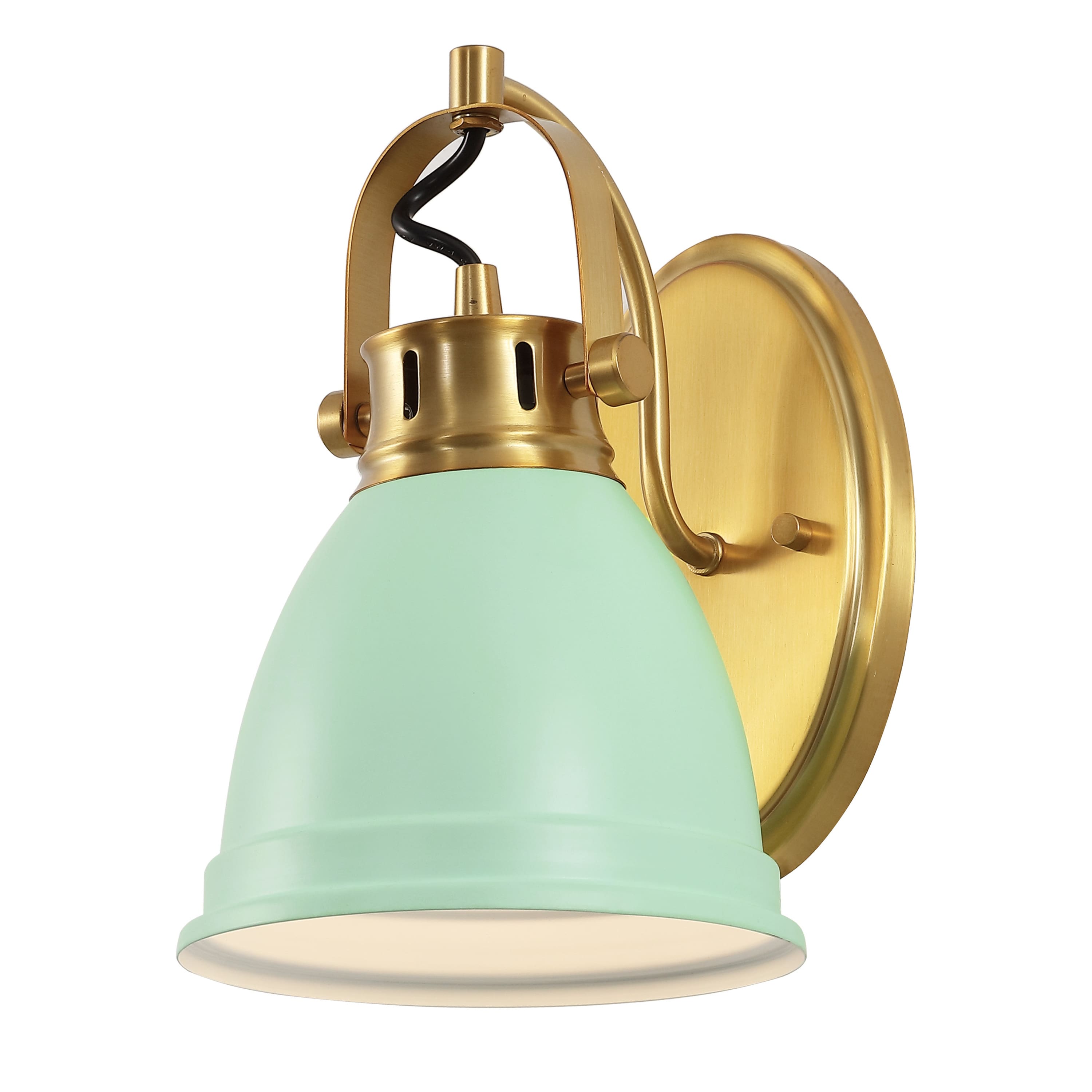 "Jonathan Y - Phineas 7"" 1-Light Adjustable Farmhouse Bohemian Iron LED Vanity Light, /Brass Gold - Mint Green" price history on PriceWatchPro
