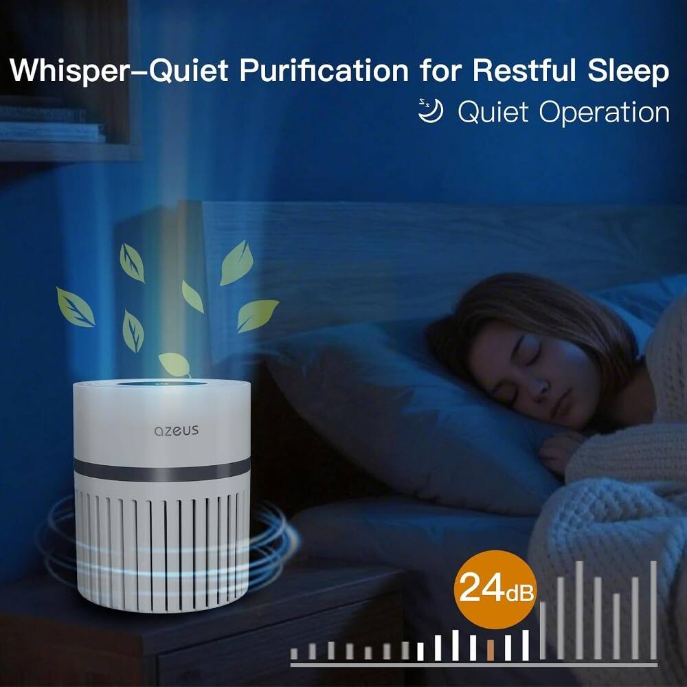 Whisper-Quiet Purification for Restful Sleep  
Quiet Operation  
azeus  
24dB
