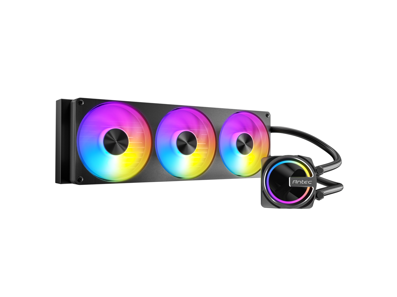Alt View 1. Antec - Antec Skeleton Matrix 360 ARGB Liquid CPU Cooler, 360mm Rad, Single-Frame Fan, Copper Base, Intel/AMD, Black - Black.