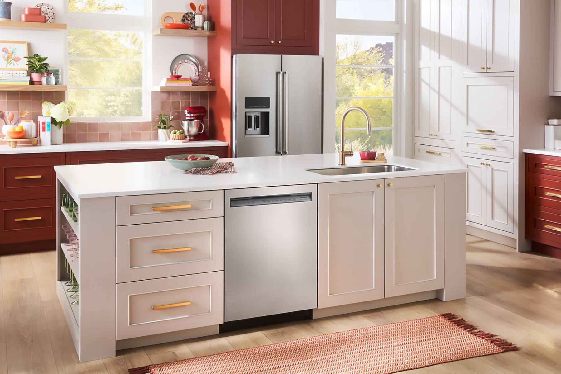 Alt View 27. KitchenAid - 24" Front Control Built-In Stainless Steel Tub Dishwasher with 3rd Rack, 50+ Total Wash Jets, 44 dBA - Stainless Steel.