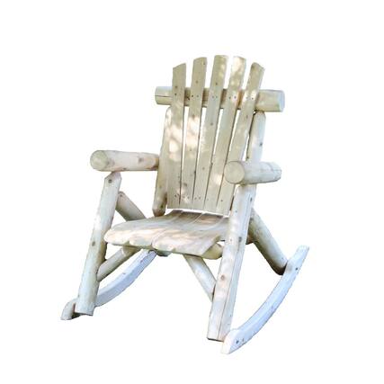 Front. Contoured Comfort - Cedar Log Rocking Chair - Brown.