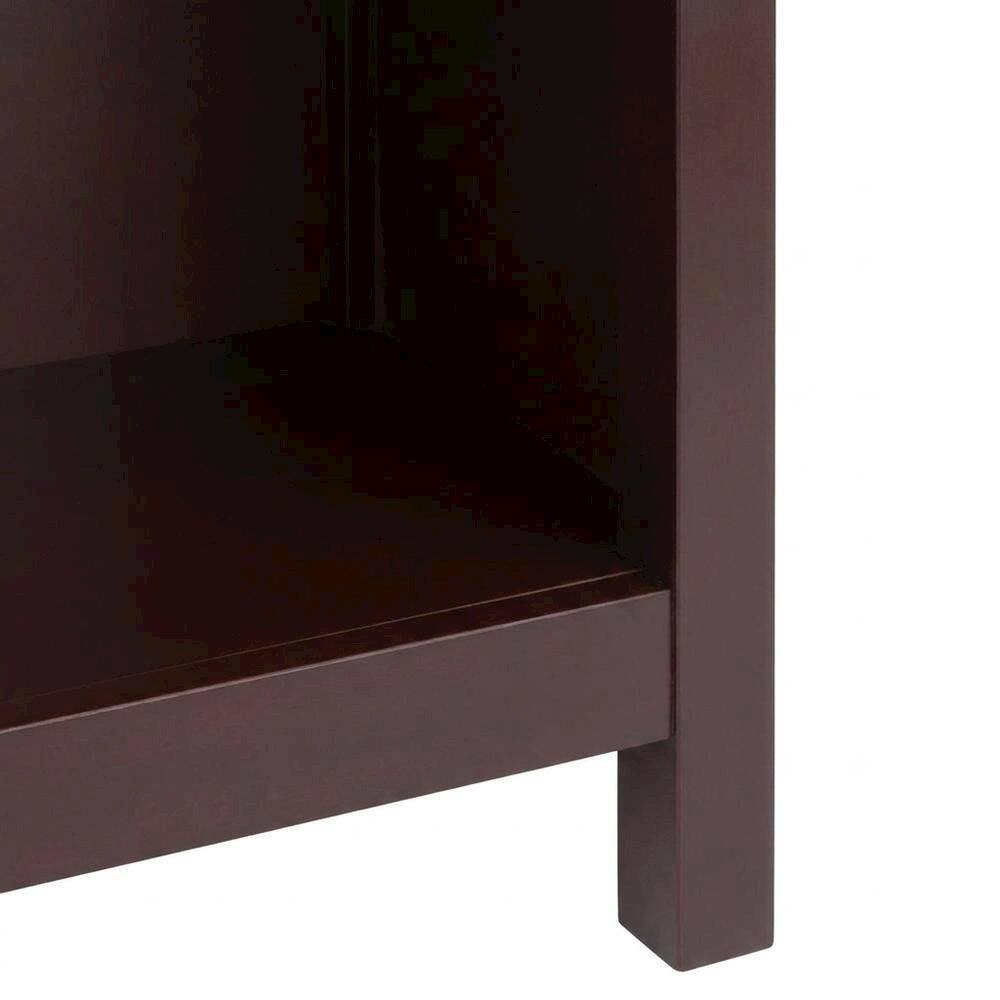Alt View 2. FurniFact - Solid and Composite Wood 4-Tier Bookcase with Open Storage Shelves - Walnut.