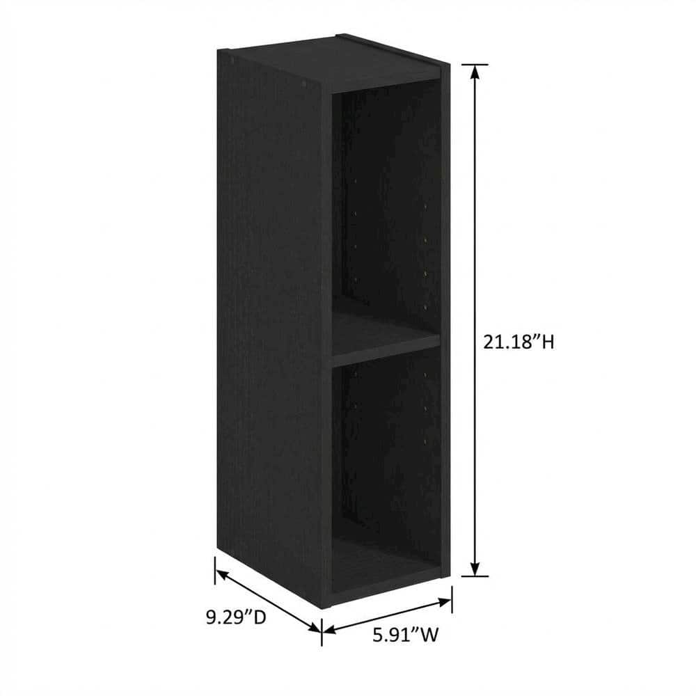 FurniFact - Wooden bookcase in black with compact size and sturdy construction - Blackwood price history on PriceWatchPro
