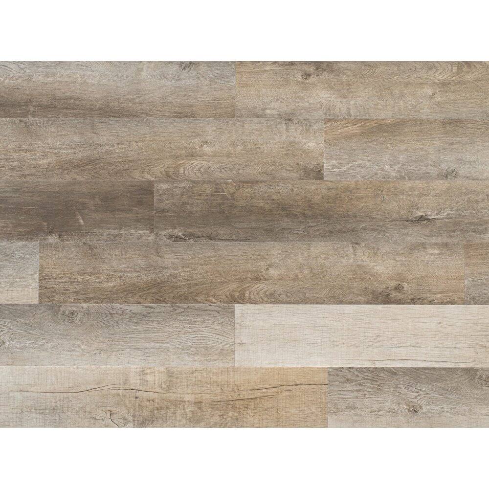 Angle. East West Furniture - EVA Backing SPC Wood Flooring Planks, Surrey Beige 4mm x 7" x 48" with 20mil Wear Layer and I4F Click Locking - Surrey Beige.