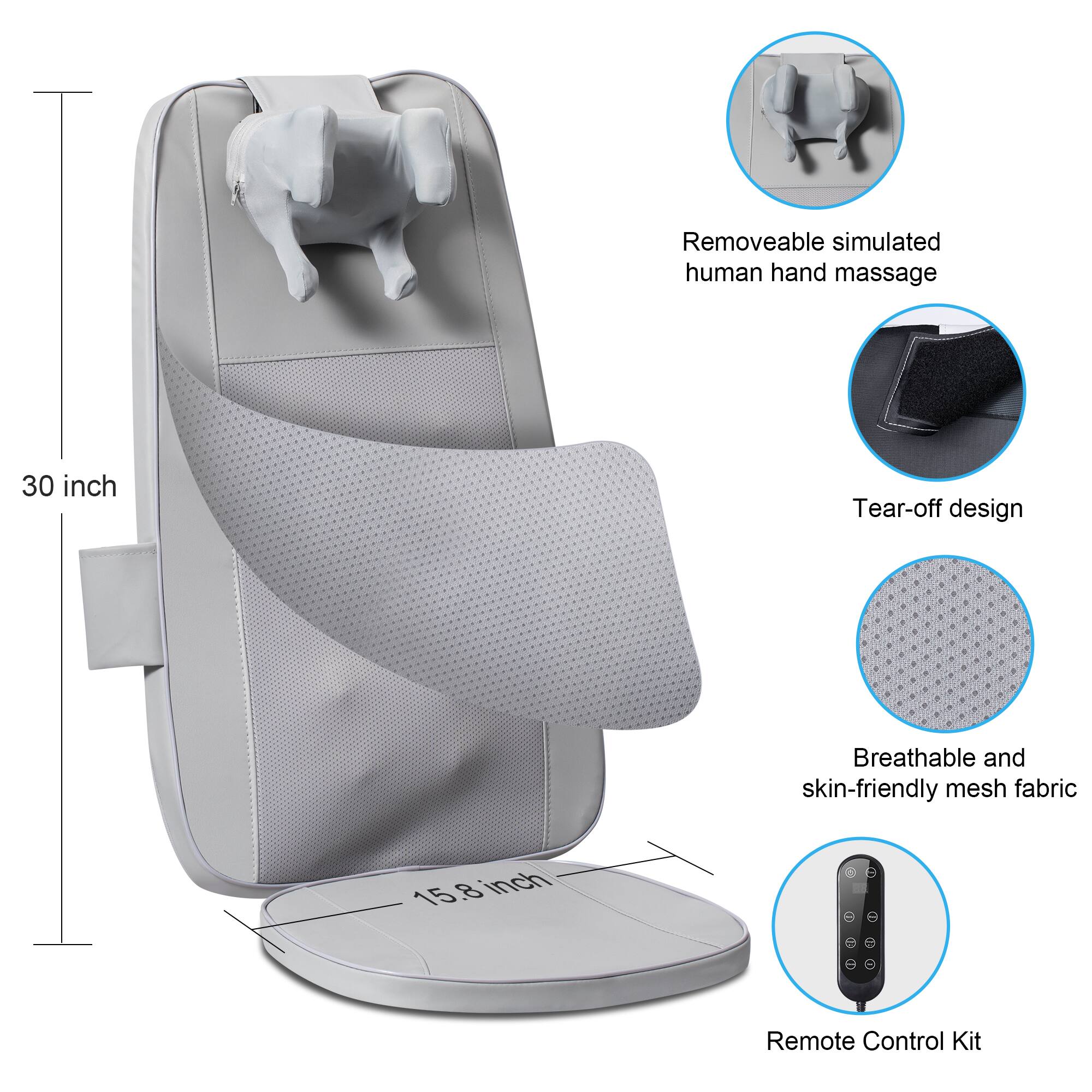 - Removable simulated human hand massage
- Tear-off design
- Breathable and skin-friendly mesh fabric
- Remote Control Kit
- 30 inch
- 15.8 inch