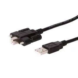 Coolgear - USB 2.0 A to B Screw Lock Cable - 480Mbps - Dual Screw Lock Device Cable for Secure Connections - Black