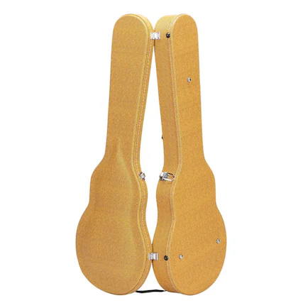 Front. Winado - Glarry Electric Guitar Case Wooden Hardshell Lockable Carrying Box Gift Yellow.