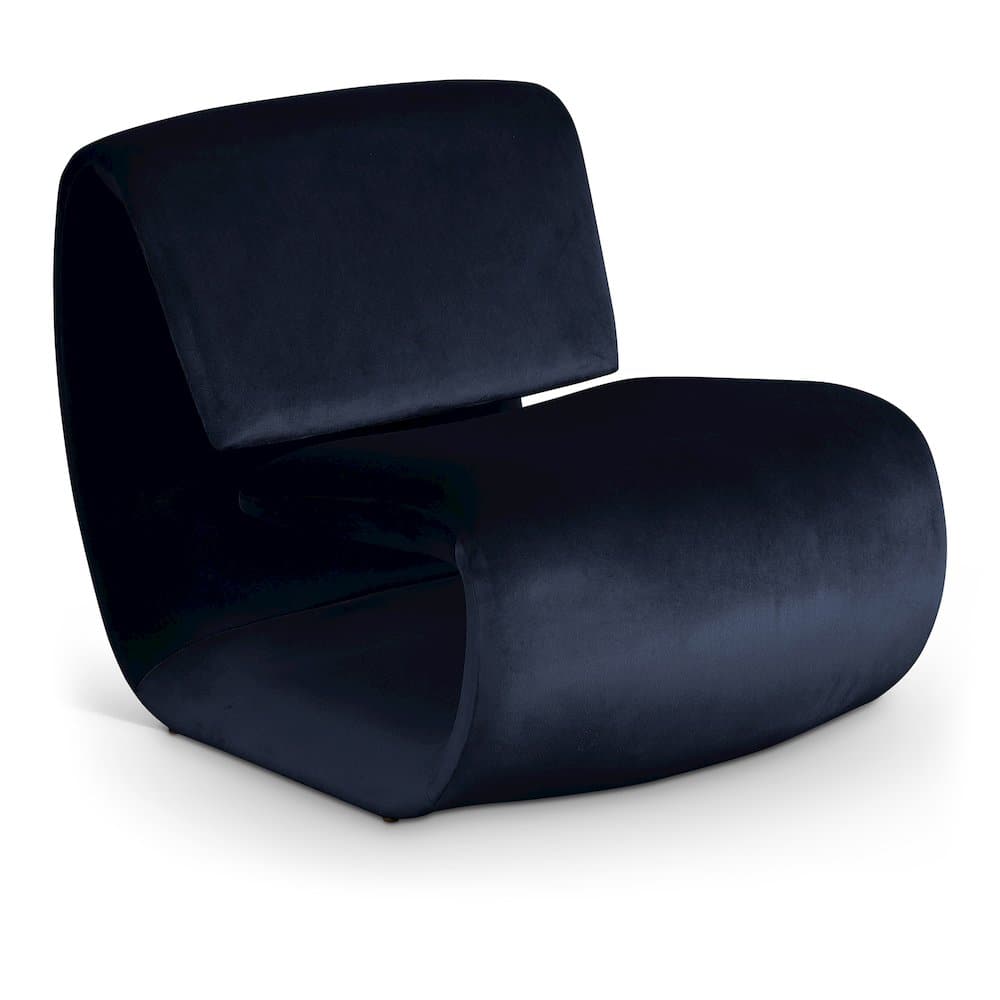 Meridian Furniture - Nouveau Navy Velvet Accent Chair - Blue