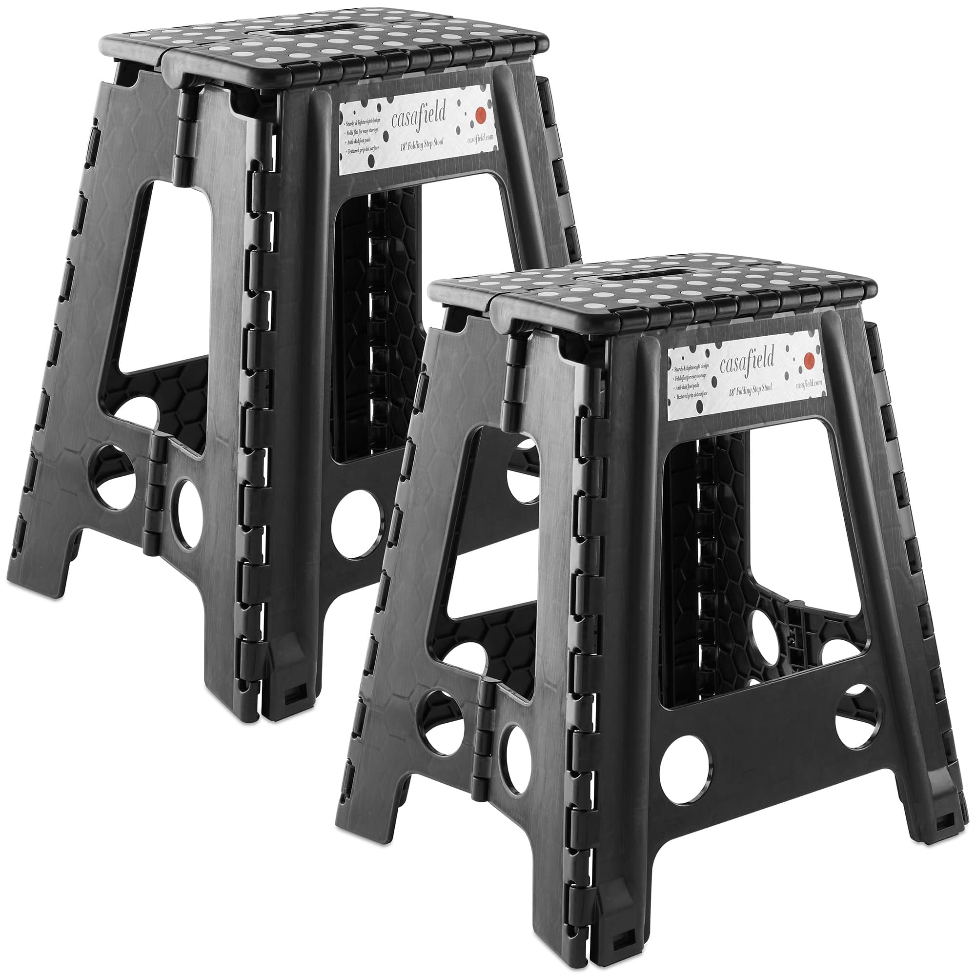Casafield - Folding Step Stools with Handle (Set of 2) - Black price history on PriceWatchPro