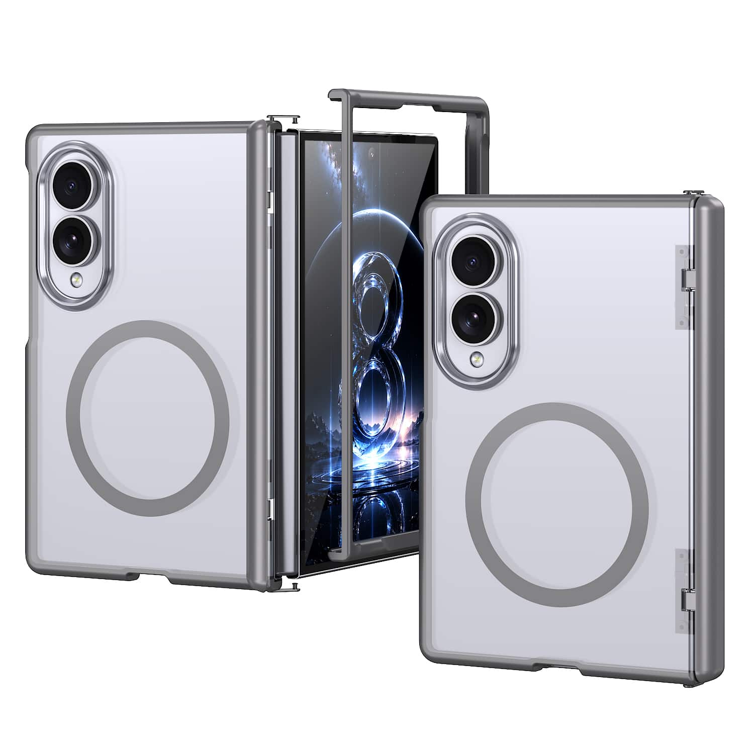 Dteck - Rugged Magnetic Case For Samsung Galaxy Z Fold8 Shockproof Matte Anti-Fingerprint Cover Hinge Protection - Gray price history on PriceWatchPro