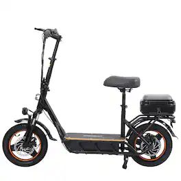 Loheer - 750W Electric Scooter with Seat for Adults 25 MPH 29 Mile Range 14 Inch Tires Foldable Commuter E-Scooter - Black