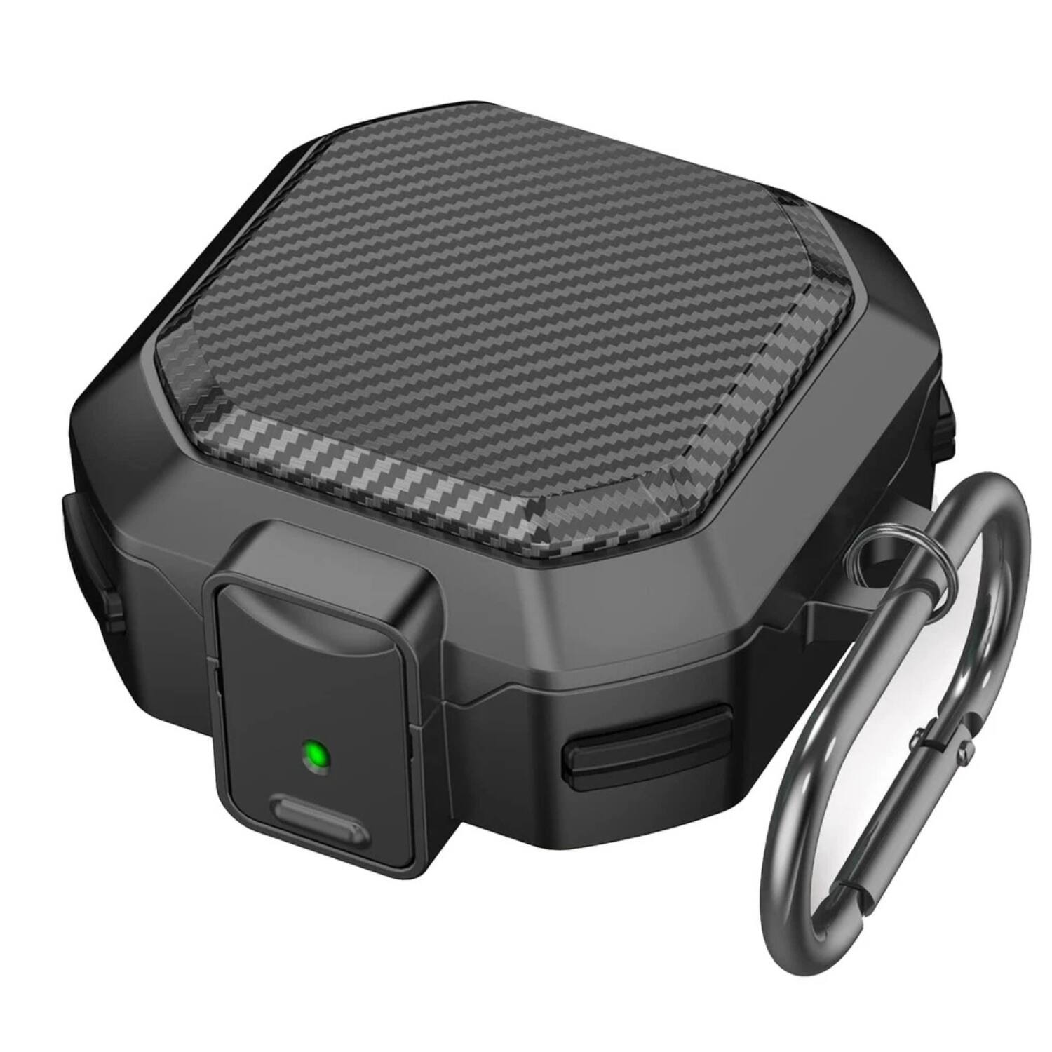 Stock Preferred - Case For Samsung Galaxy Buds FE / Buds2 Pro / Buds2 / Buds Pro / Buds Live - Black (carbon Fiber Pattern)