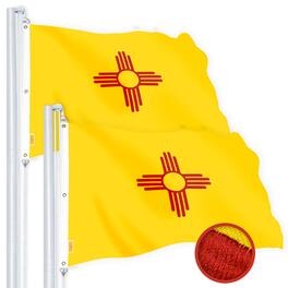 G128 - 2-Pack New Mexico State Flag — 5x8 ft Embroidered 220GSM Spun Polyester, Brass Grommets - Assorted Colors