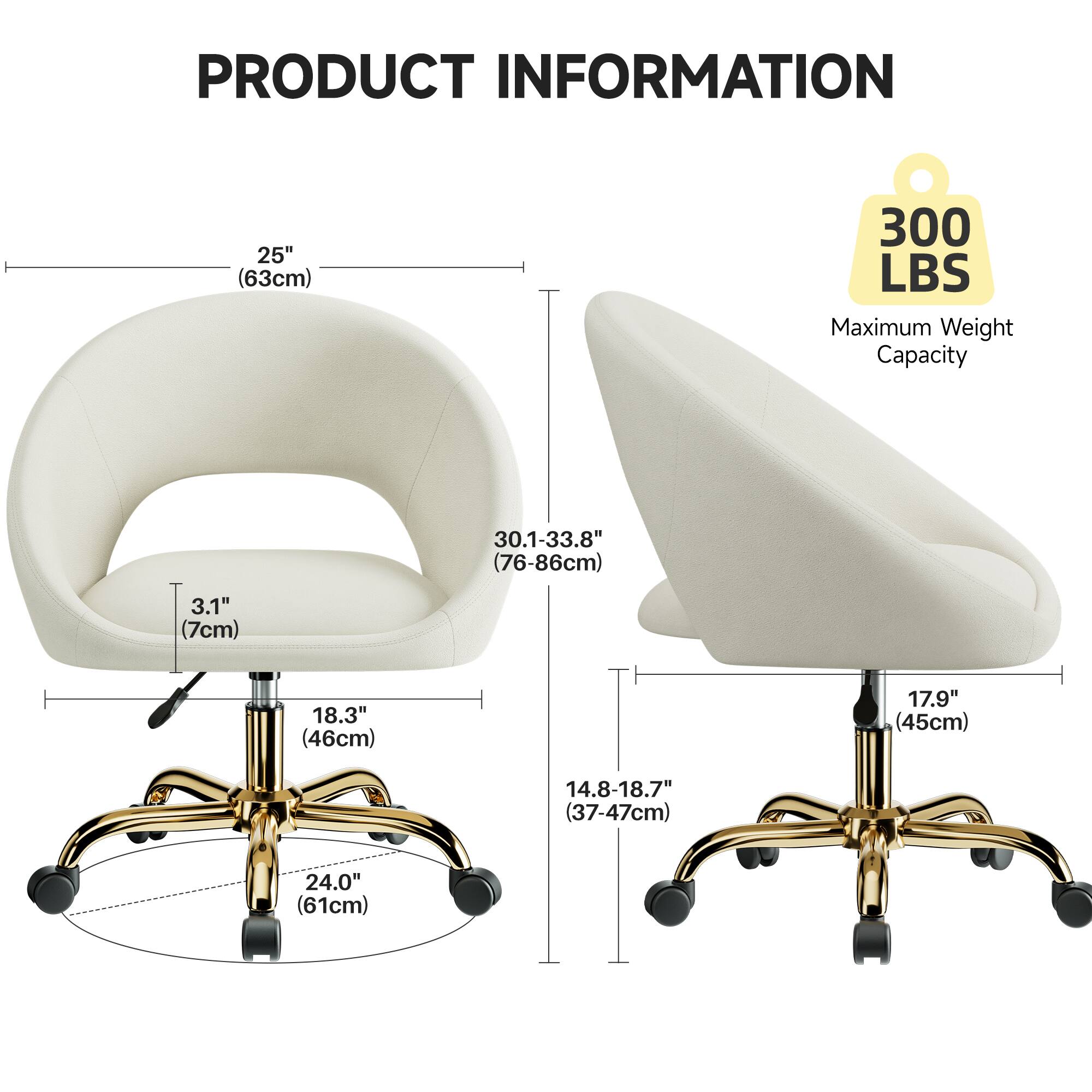 PRODUCT INFORMATION

- 25" (63cm)
- 300 LBS Maximum Weight Capacity
- 30.1-33.8" (76-86cm)
- 3.1" (7cm)
- 18.3" (46cm)
- 17.9" (45cm)
- 14.8-18.7" (37-47cm)
- 24.0" (61cm)