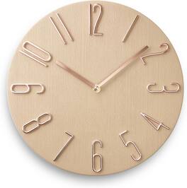 Dazzed Corner - 12 inch Modern Wall Clock,Silent Clock, Wall Clocks Battery Operated - Beige