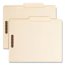 Smead Manufacturing - Top Tab Fastener Folders, 1/3-Cut Tabs: Right, 0.75" Expansion, 2 Fasteners, Letter Size, Manila Exterior, 50/Box