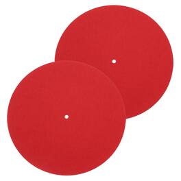 Unique Bargains - 2pcs Record Player Mat, 12 Inch Turntable Mat 3mm Felt Pad for Vinyl Record - Red