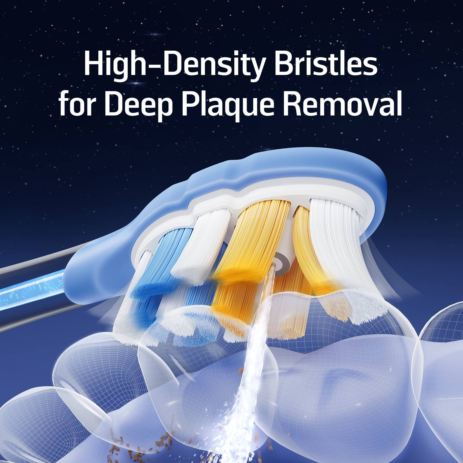 High-Density Bristles for Deep Plaque Removal