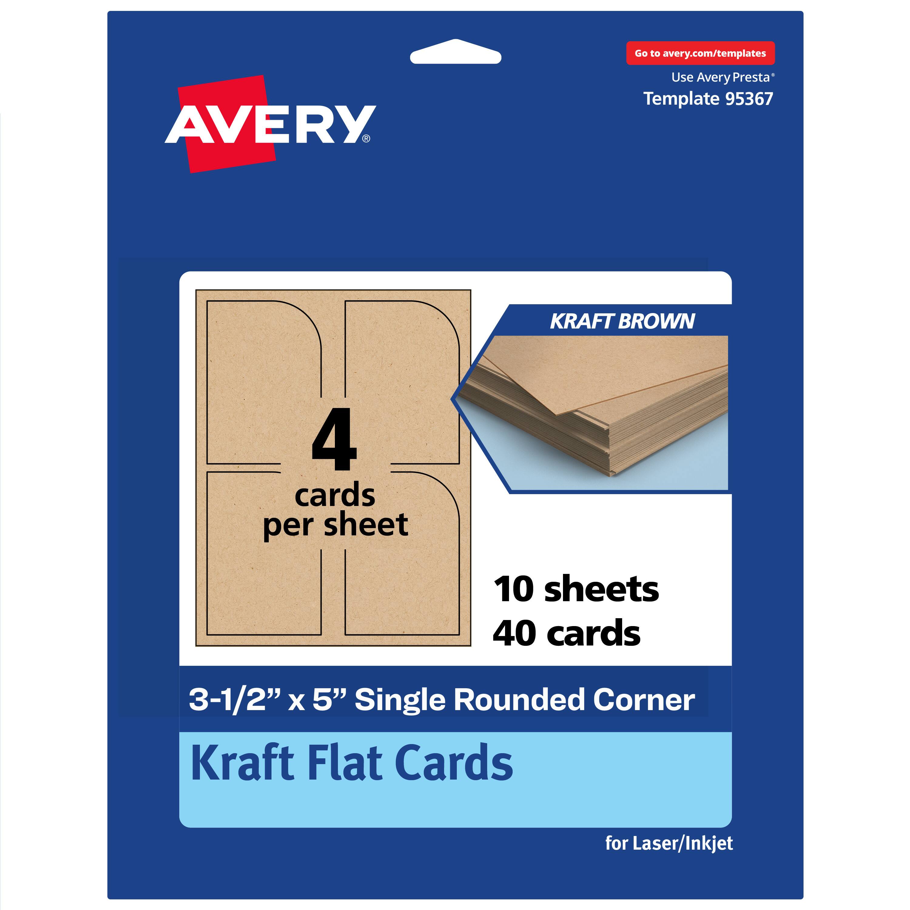 "Avery - Rectangle Flat Cards, 3-1/2"" x 5"", Kraft 40 Total - Brown" price history on PriceWatchPro