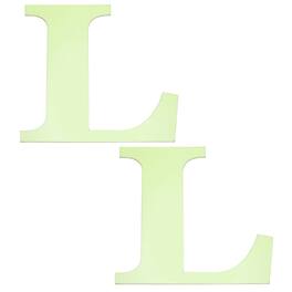 Unique Bargains - 2pcs 3D 3.9" Letter L Mirror Wall Sticker, Self-Adhesive Glow in the Dark for DIY Party Wedding Room Decoration - Green