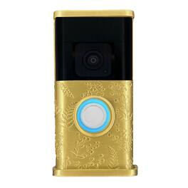 Michael Healy - Wildflower Video Doorbell Cover (Ring 3, 3 Plus, 4, Battery Plus, Battery Pro) - Satin Brass