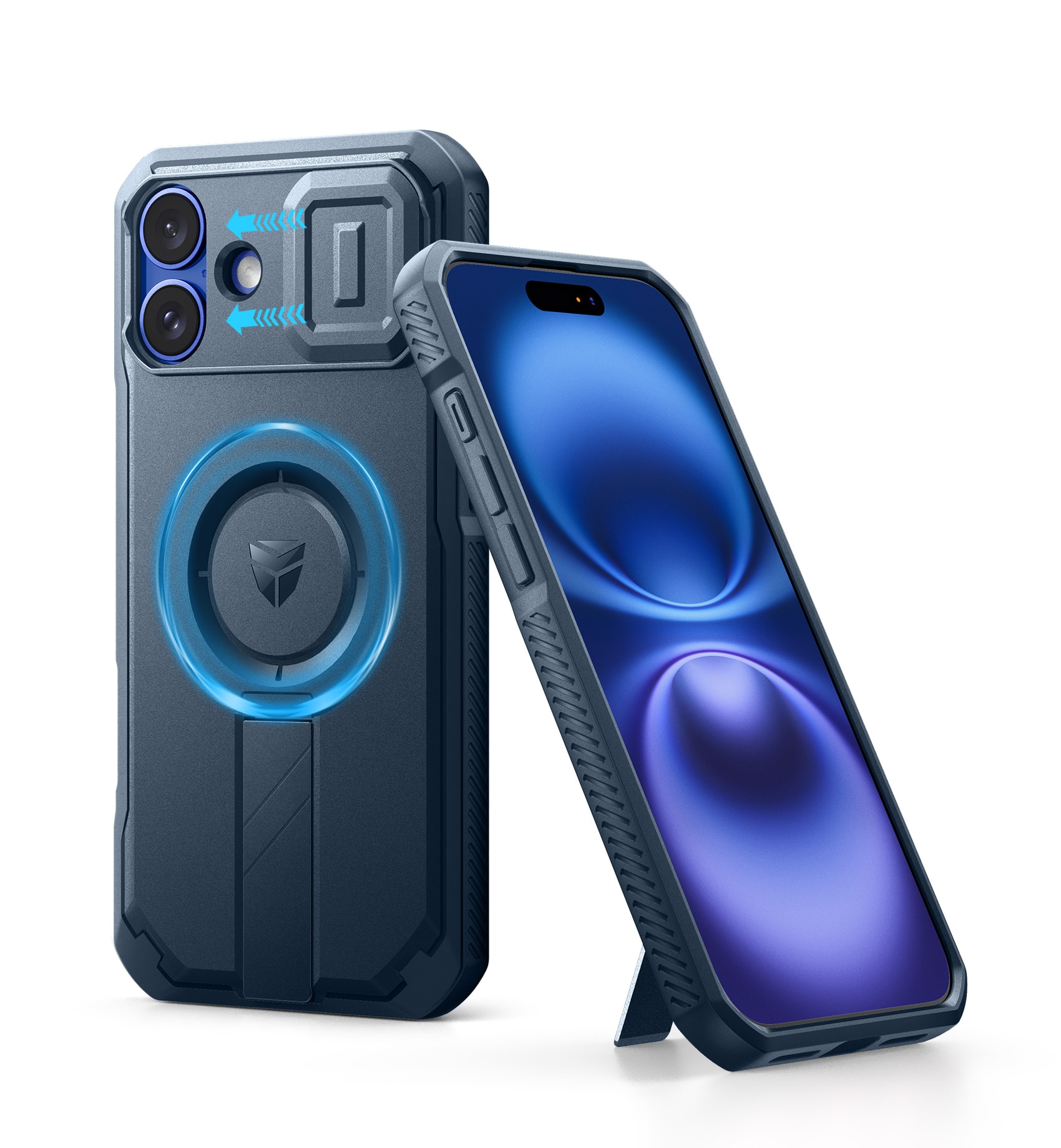 dexnor - for iPhone 16 Plus Case with Slide Camera Cover & Adjustable Kickstand - Navy Blue price history on PriceWatchPro