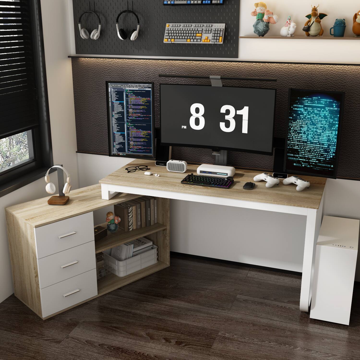 Alt View 10. Famapy - Famapy L - Shaped Computer Desk: Multicolor Options, Ample Storage & Modern Style - Wooden.