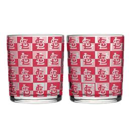 Logo Brands - Two-Pack 12oz. Gridiron Stained Rocks Glass Set - Multicolor