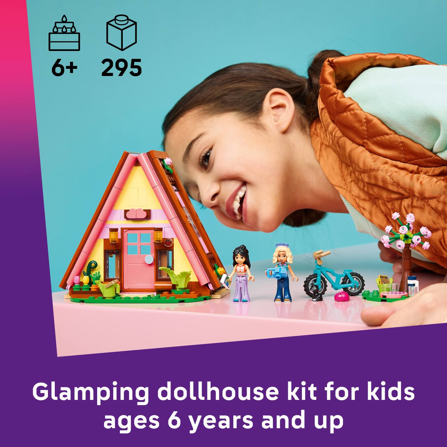 6+ 295 Glamping dollhouse kit for kids ages 6 years and up