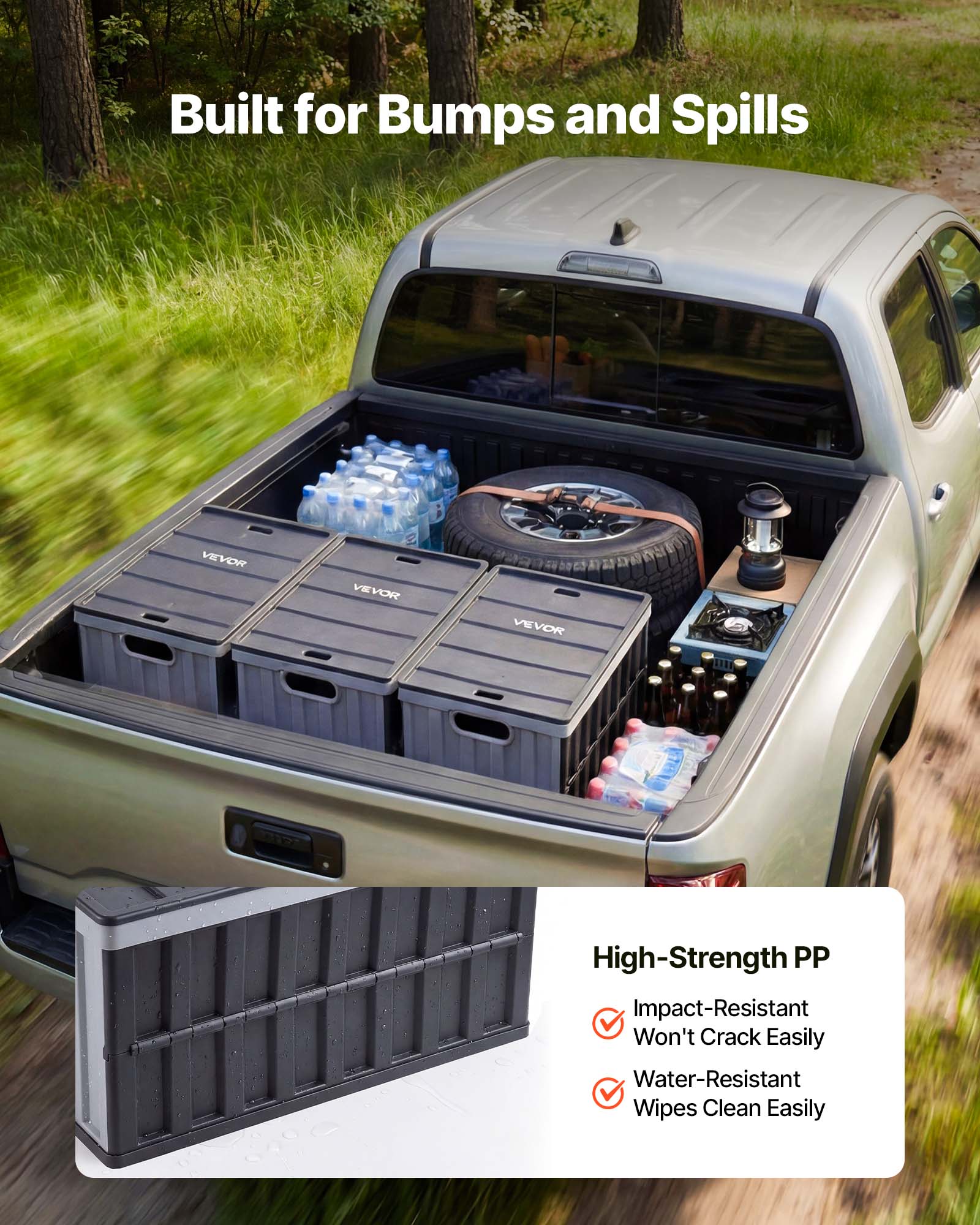 Built for Bumps and Spills

VEVOR

High-Strength PP
- Impact-Resistant
- Won't Crack Easily
- Water-Resistant
- Wipes Clean Easily