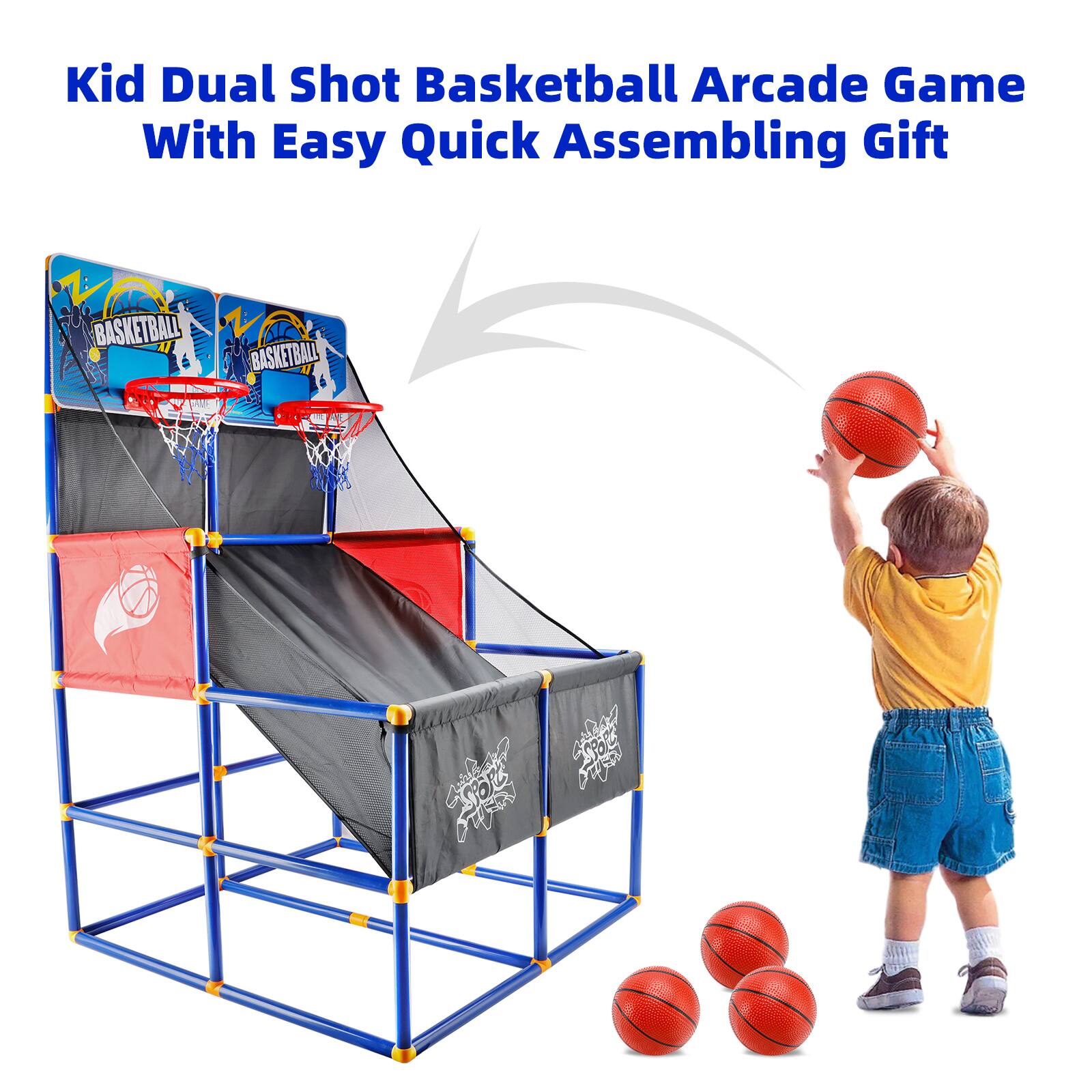 Kid Dual Shot Basketball Arcade Game With Easy Quick Assembling Gift