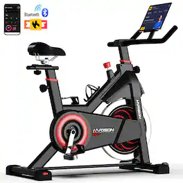 HARISON - Magnetic Exercise Bike for Home with Bluetooth, Stationary Bike with iPad Holder (BBX12) - Black