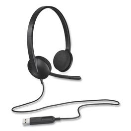 Logitech - 981-000507 H340 Binaural Over The Head Corded Headset - Black