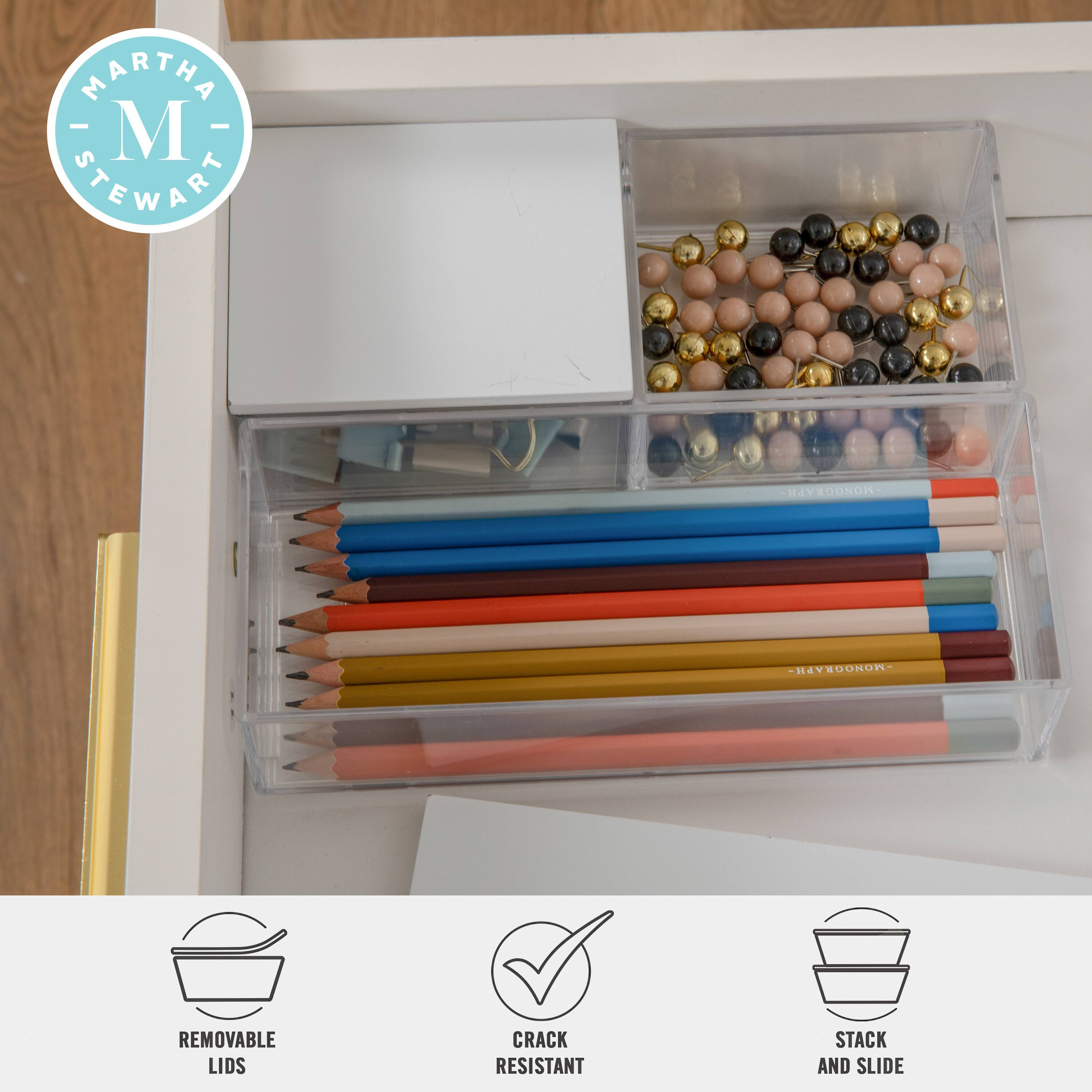 Martha Stewart monograph removable lids crack resistant stack and slide.
