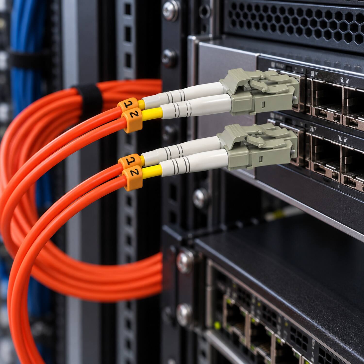 Left. Sanoxy - 10m LC/LC Duplex 62.5/125 Multimode OM1 Fiber Optic Cable - Multi.